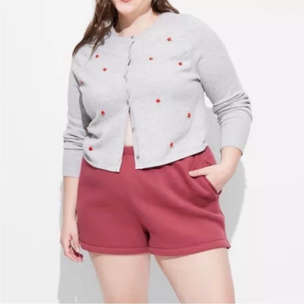 Wild Fable high-waisted fleece sweat shorts in maroon. 
Size XXL